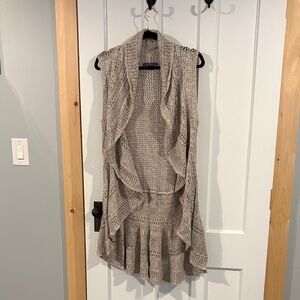 Beverly Drive Tan Open-Front Cardigan